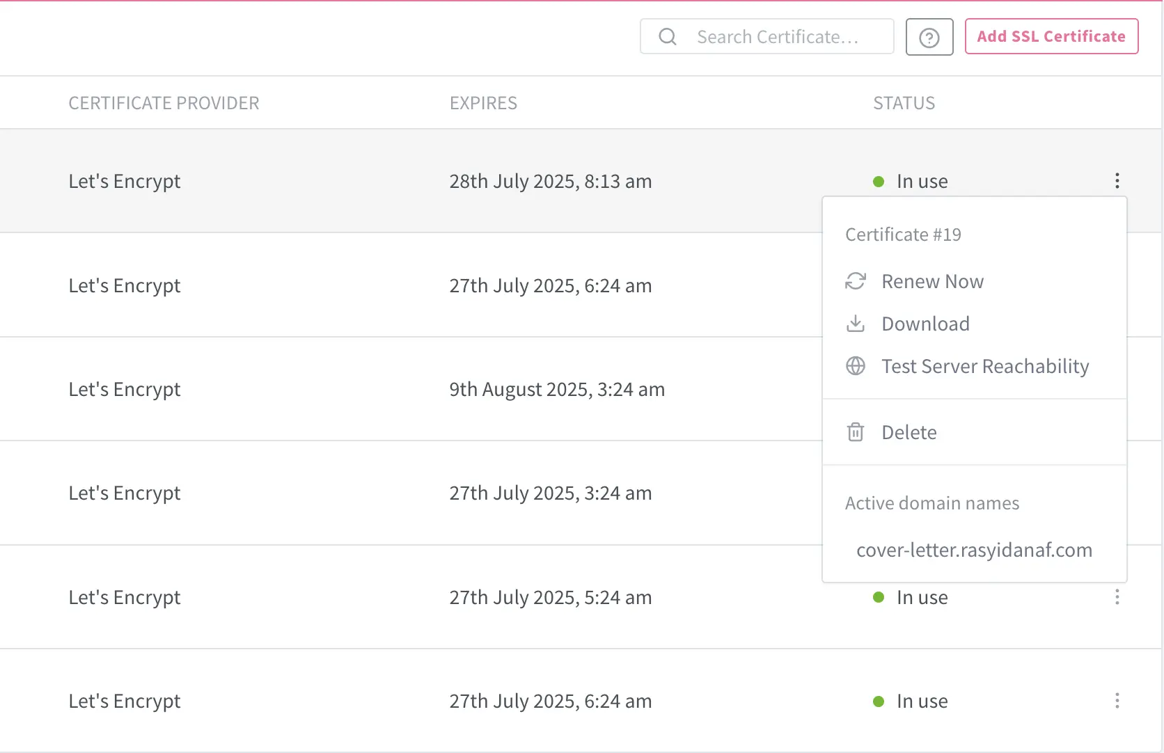 NPM ssl management
